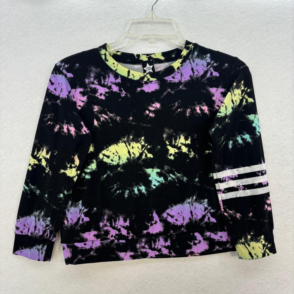 Pixie Lane Kids Tie Dye Sweatshirt size‎ 7 Black Long Sleeve Colorful